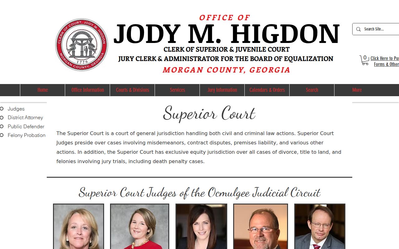 Morgan County Superior Court criminal case officials