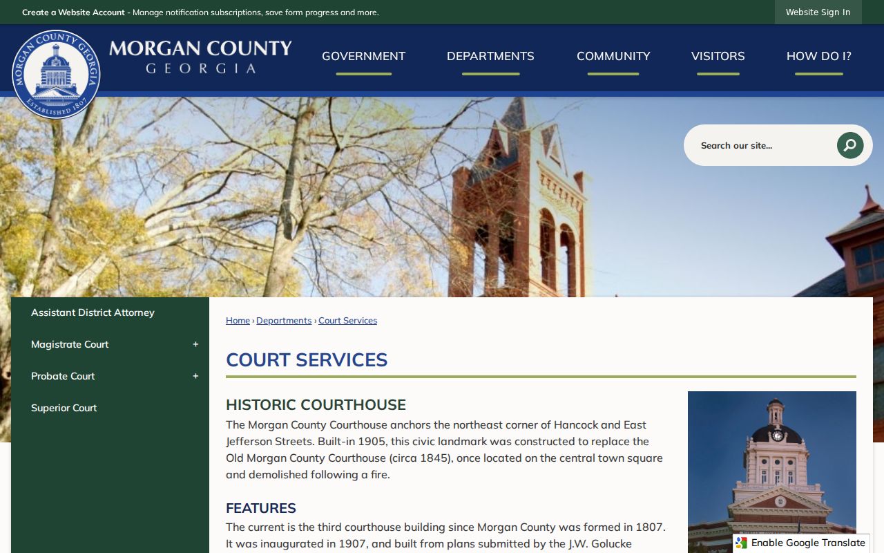 Morgan County criminal court records courthouse history
