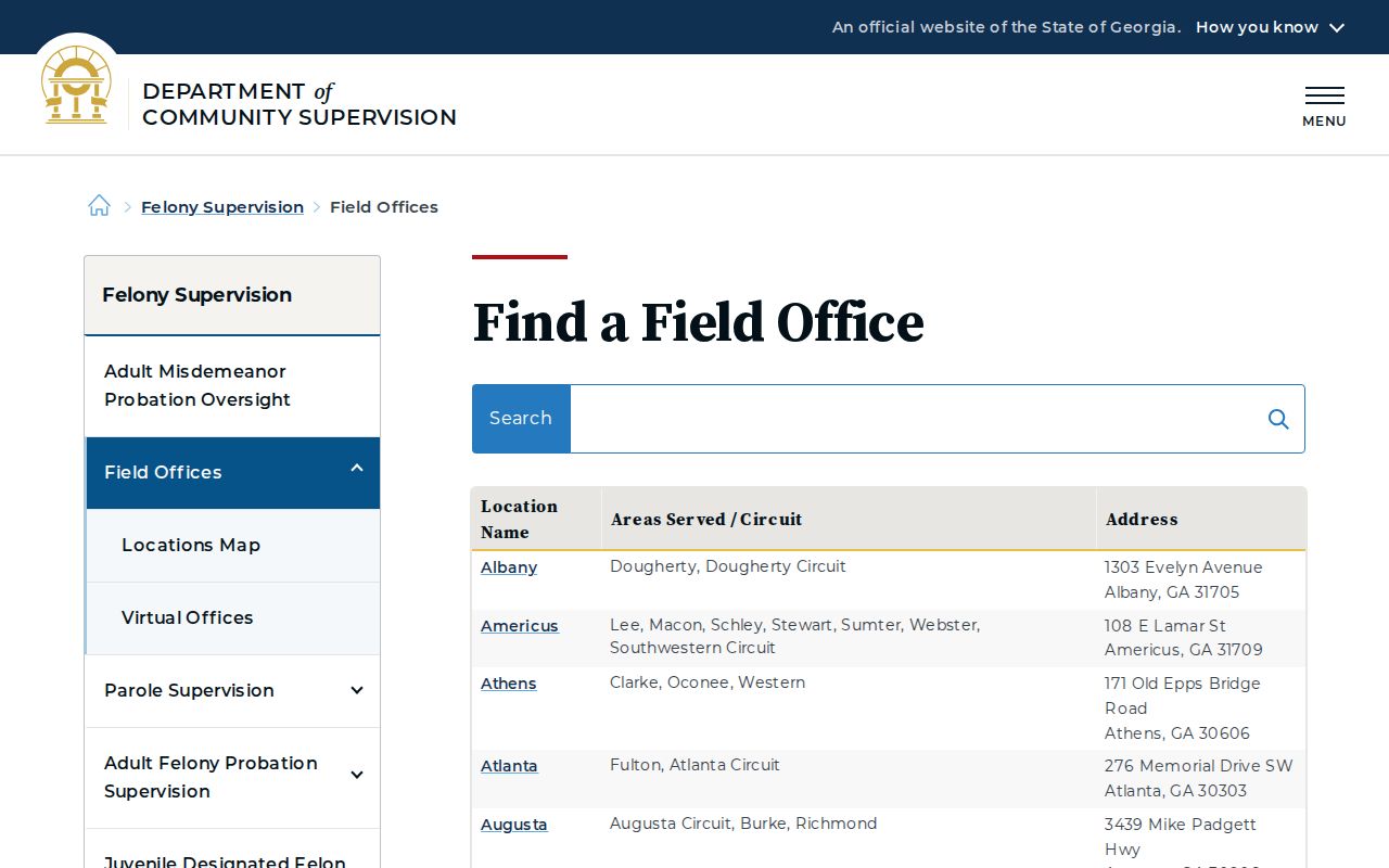 Morgan County criminal record probation field office locator