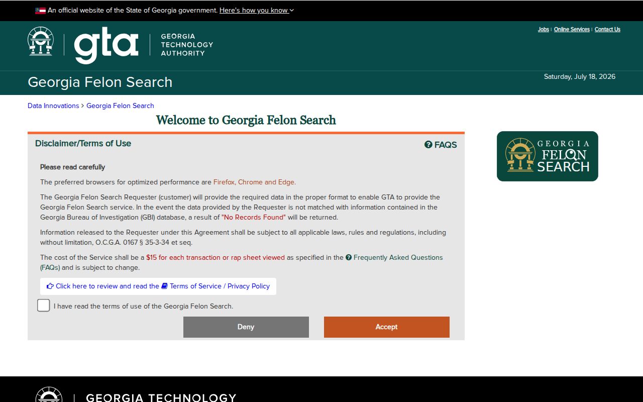 Morgan County criminal record Georgia Felon Search form