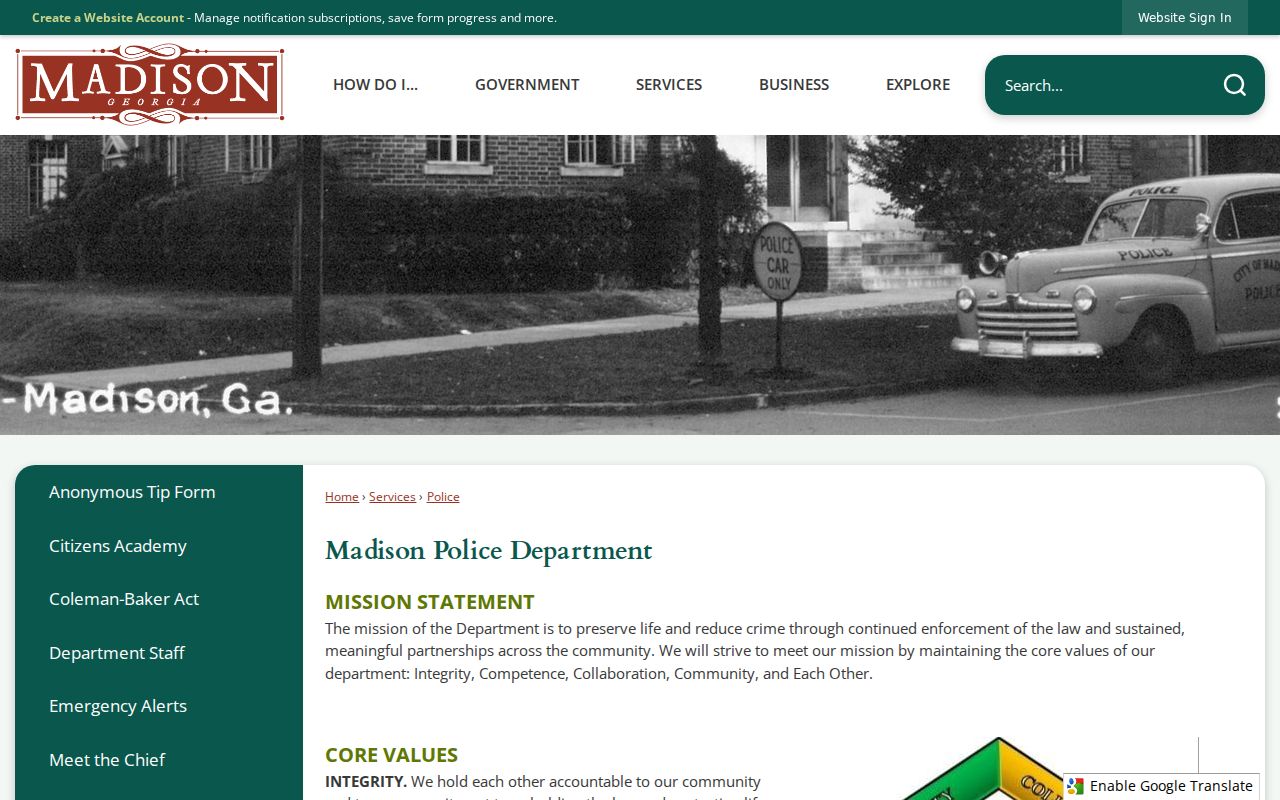 Madison criminal history records at the Madison Police Department